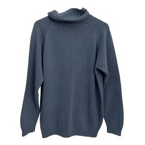 L.L. Bean Men's 100% Cotton Blue Turtleneck Sweater Size M Tall